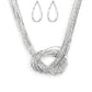 Knotted Knockout Silver Necklace ~ Paparazzi Accessories