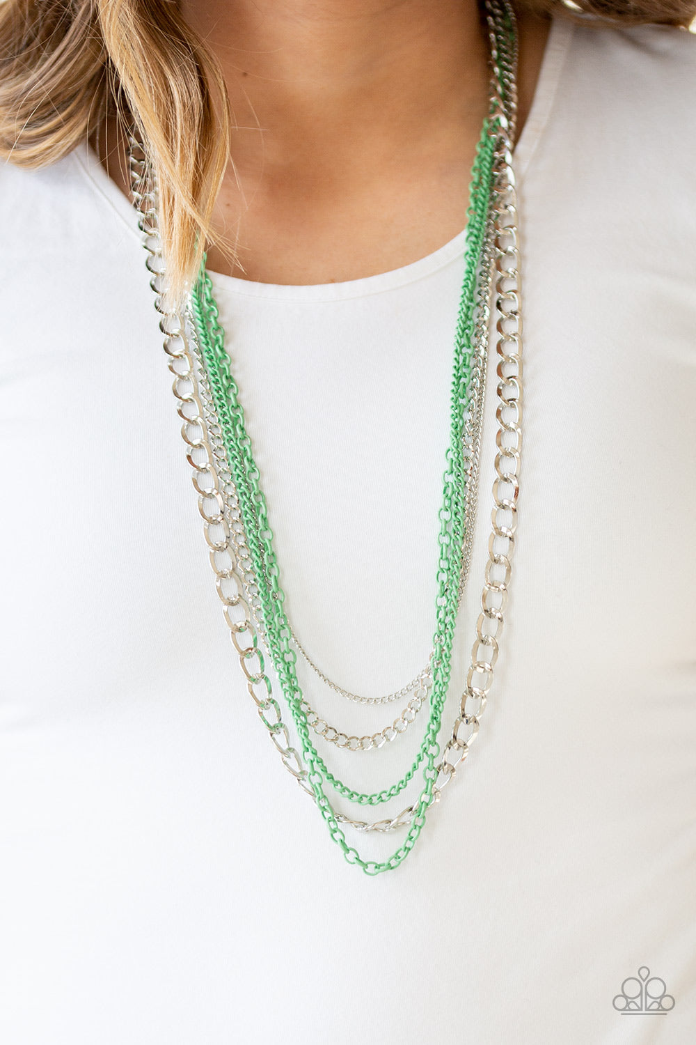 Industrial Vibrance Green Necklace ~ Paparazzi Accessories