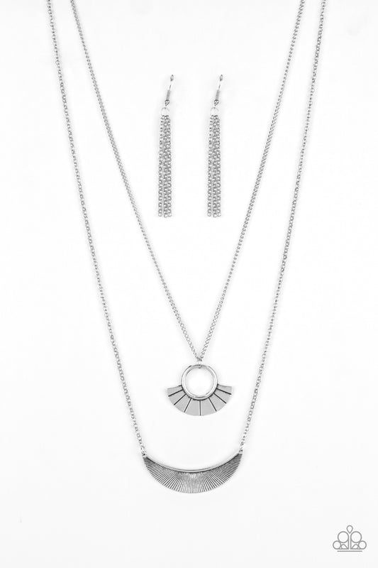 Tribal Trek Silver Necklace ~ Paparazzi Accessories