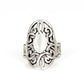 GLEAM Big White Ring ~ Paparazzi Accessories