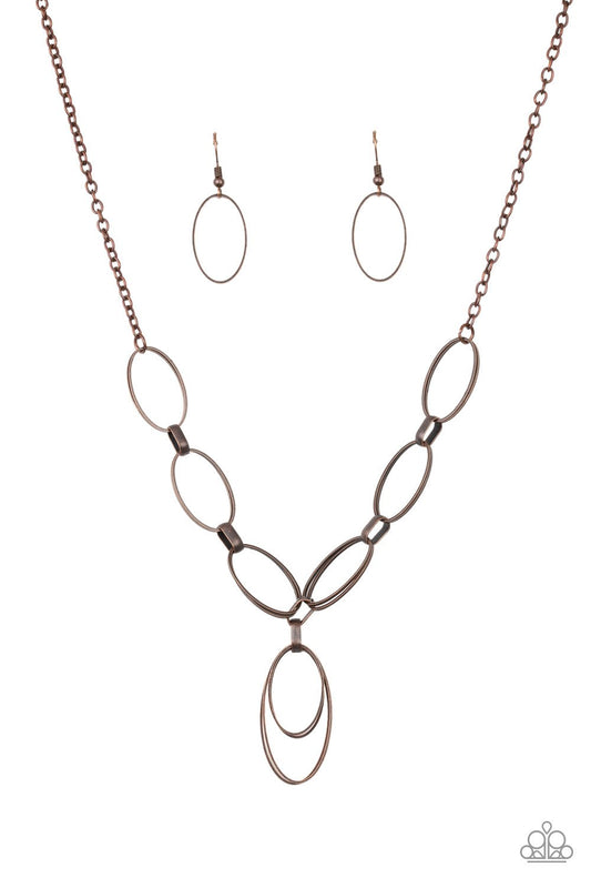 All OVAL Town Copper Necklace ~ Paparazzi Accessories