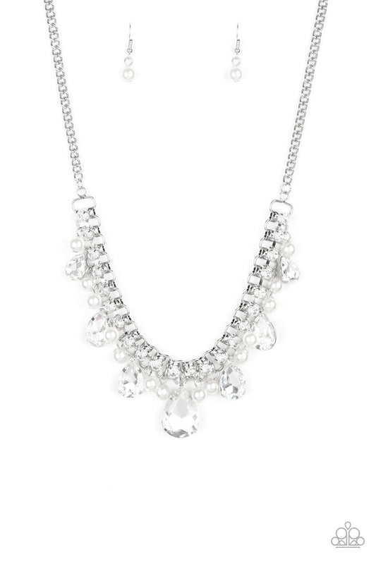 Knockout Queen White Necklace ~ Paparazzi Accessories