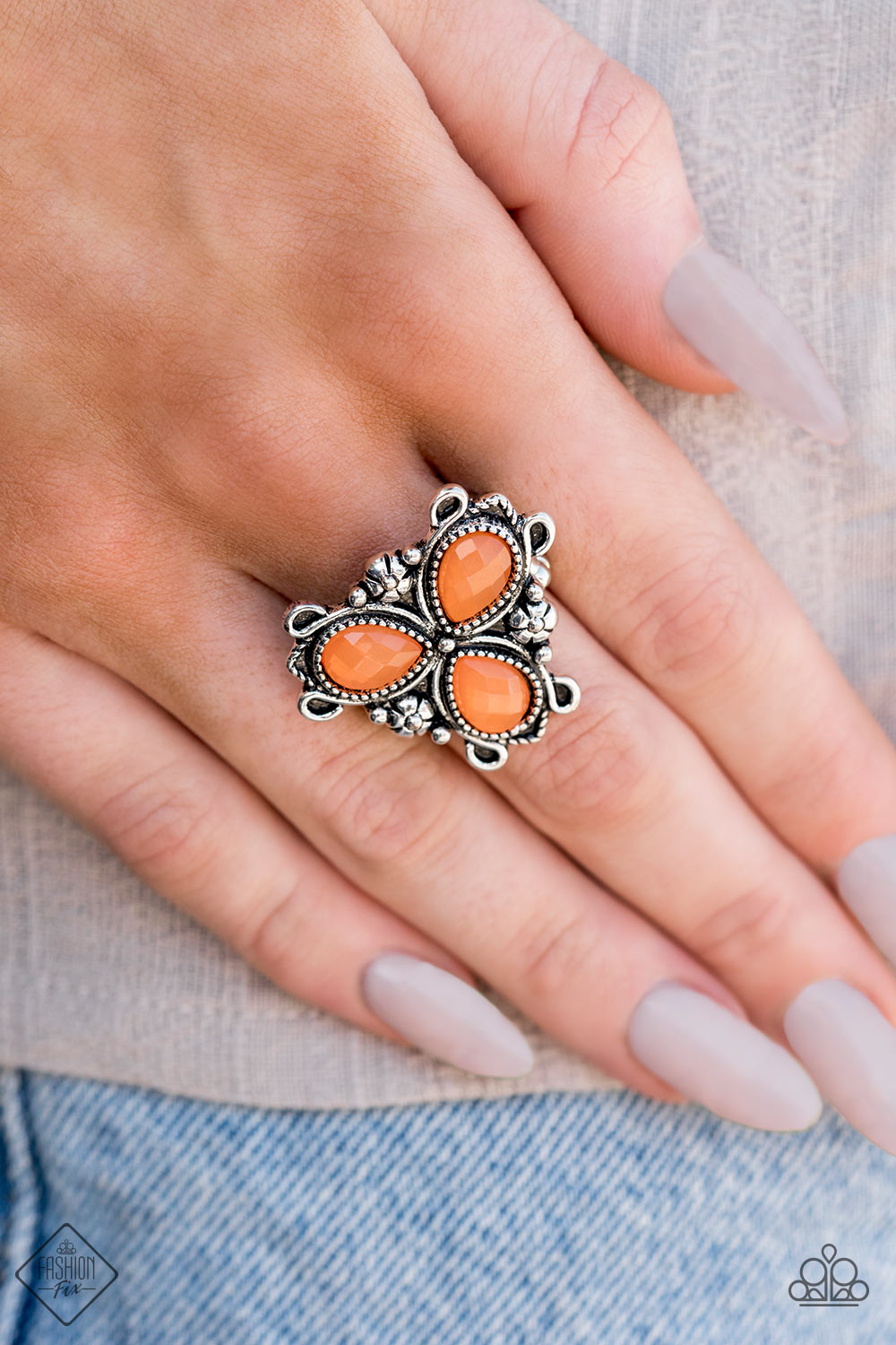 Ambrosial Garden Orange Ring ~ Paparazzi Accessories