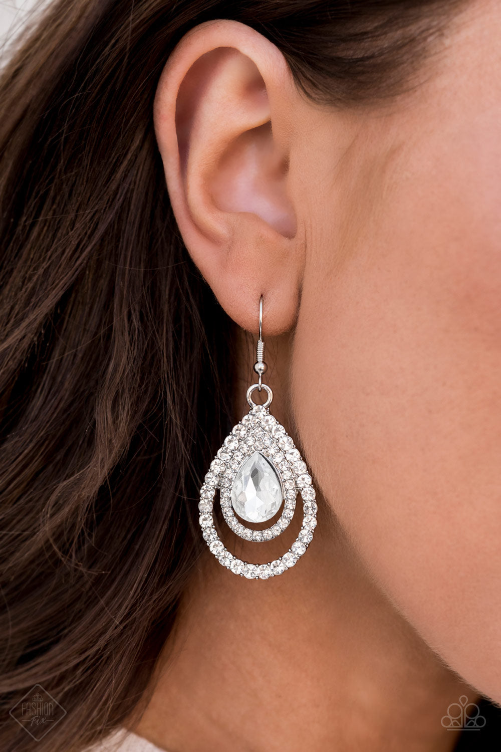 So The Story GLOWS White Earrings ~ Paparazzi Accessories