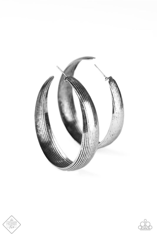 Desert Wanderings Silver Hoop Earrings ~ Paparazzi Accessories