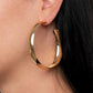 Kick 'Em To The CURVE Gold Hoop Earring - Paparazzi Accessories