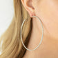 Pump Up The Volume Silver Hoop Earring - Paparazzi Accessories