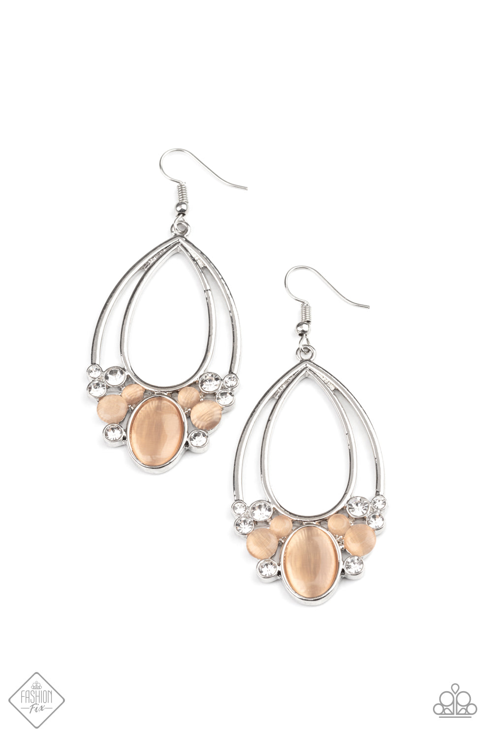 Look Into The Crystal Ball Orange Earring ~ Paparazzi Accessories