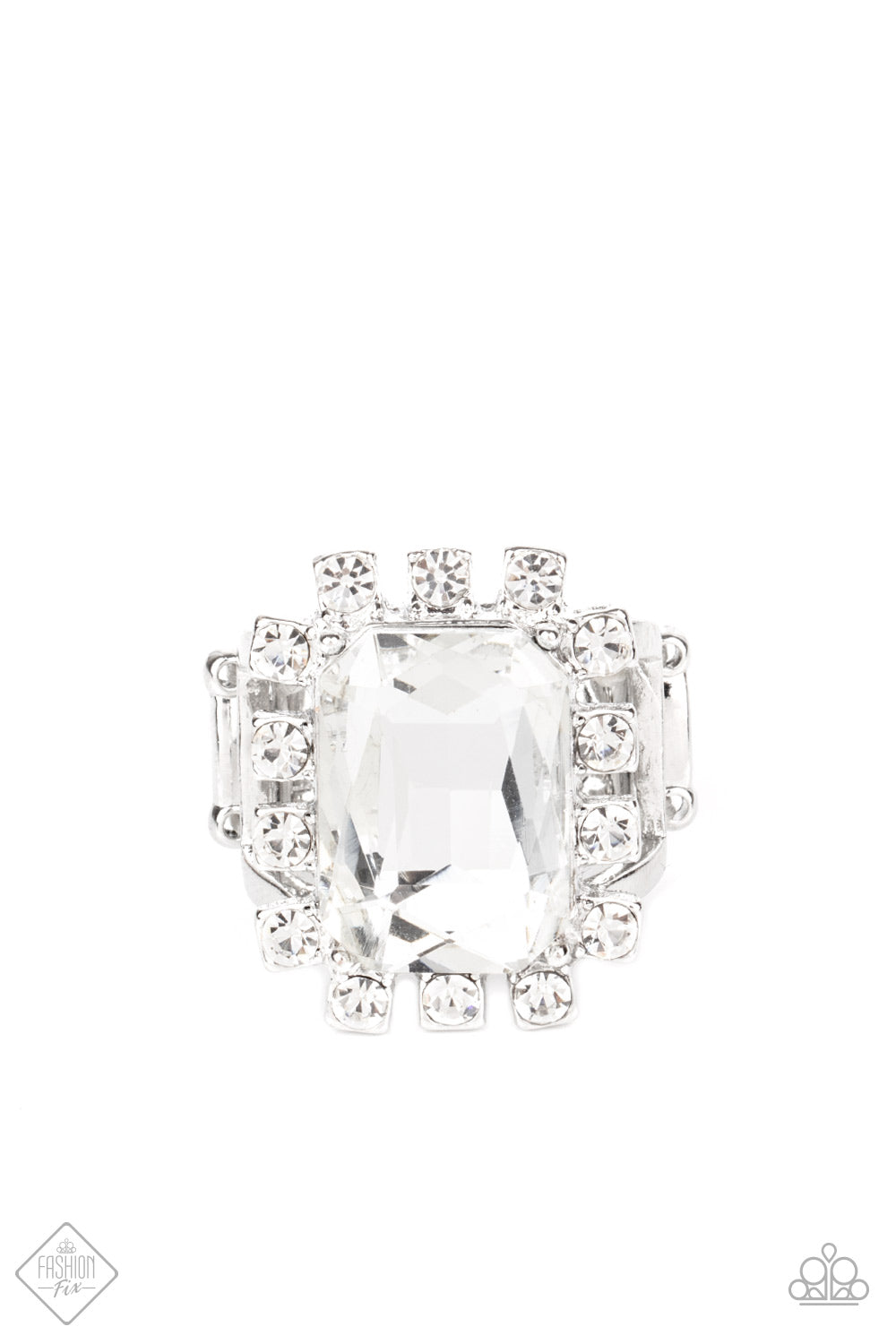 Galactic Glamour White Ring - Paparazzi Accessories