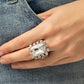 Galactic Glamour White Ring - Paparazzi Accessories
