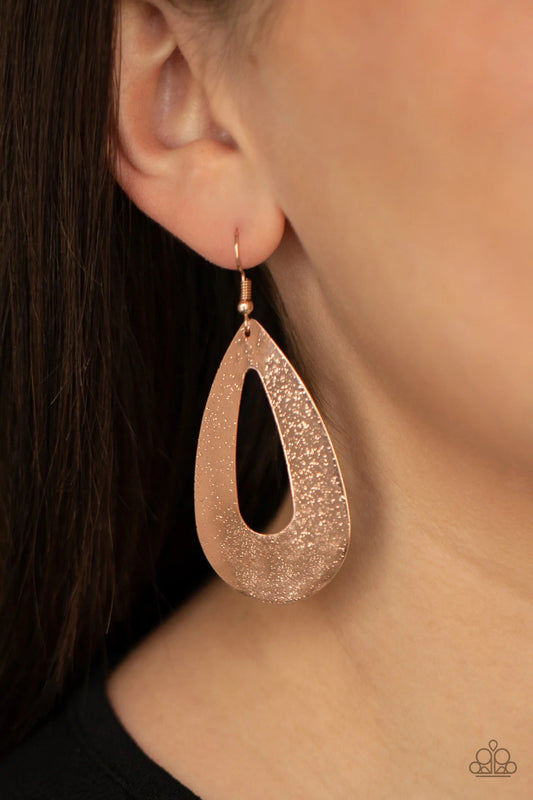 Hand It OVAL! Rose Gold Earring - Paparazzi Accessories