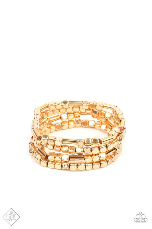 Metro Material Gold Bracelet - Paparazzi Accessories