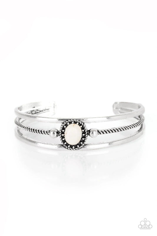 Borderline Borderland White Bracelet - Paparazzi Accessories