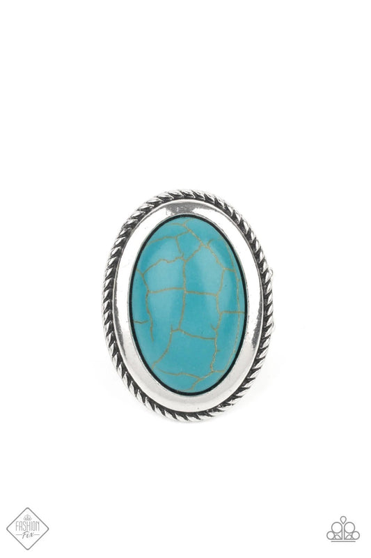 Canyon Sanctuary Blue Ring - Paparazzi Accessories