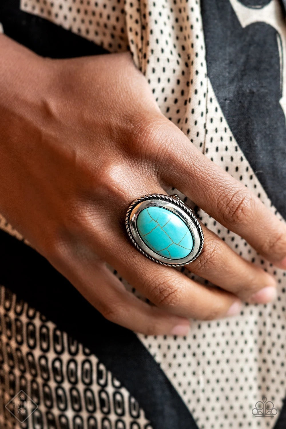 Canyon Sanctuary Blue Ring - Paparazzi Accessories