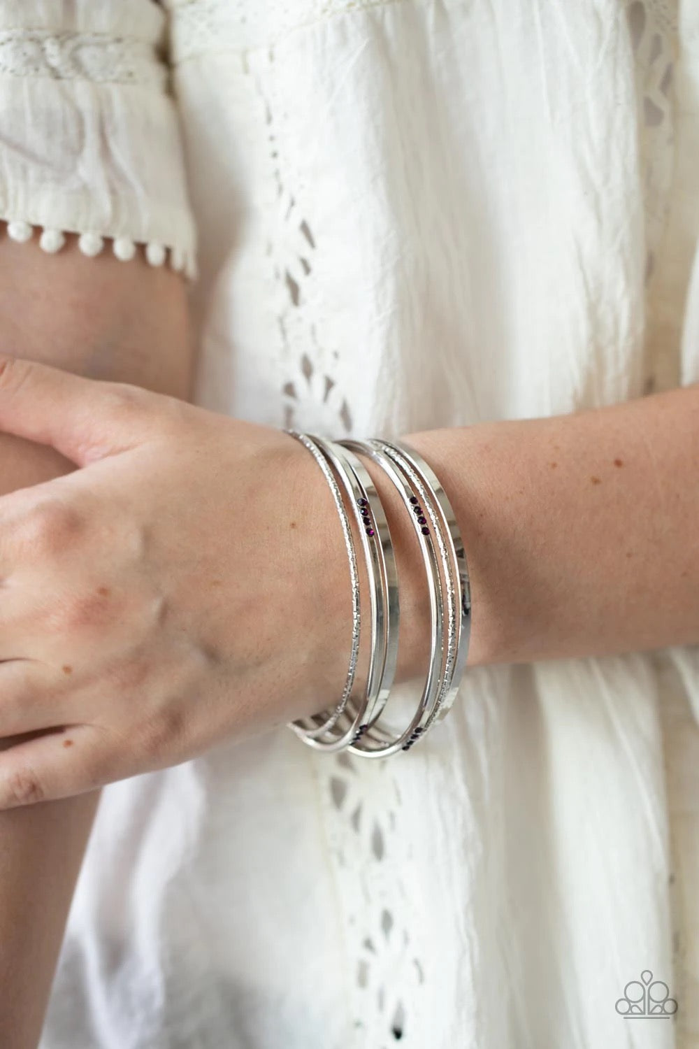 Lock, STACK, and Barrel Purple Bracelet - Paparazzi Accessories