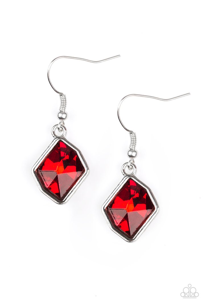 Glow It Up Red Earring ~ Paparazzi Accessories