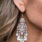 Queen Of All Things Sparkly White Earrings ~ Paparazzi Accessories