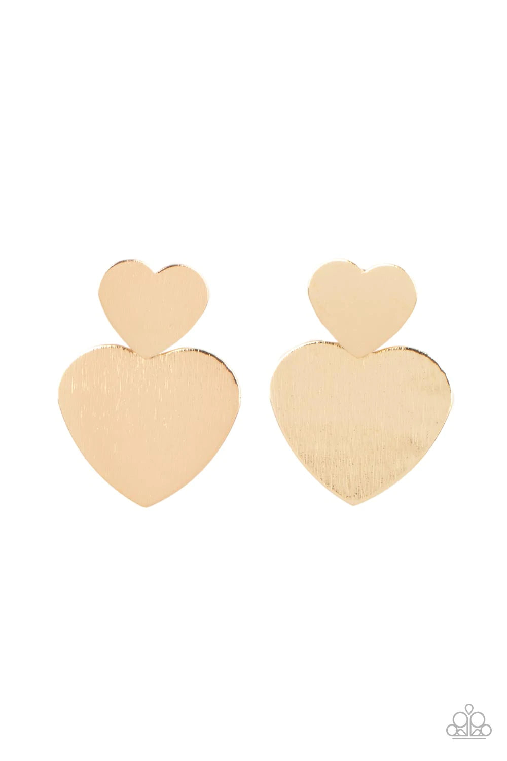 Heart-Racing Refinement Gold Post Earring - Paparazzi Accessories