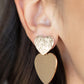 Heart-Racing Refinement Gold Post Earring - Paparazzi Accessories