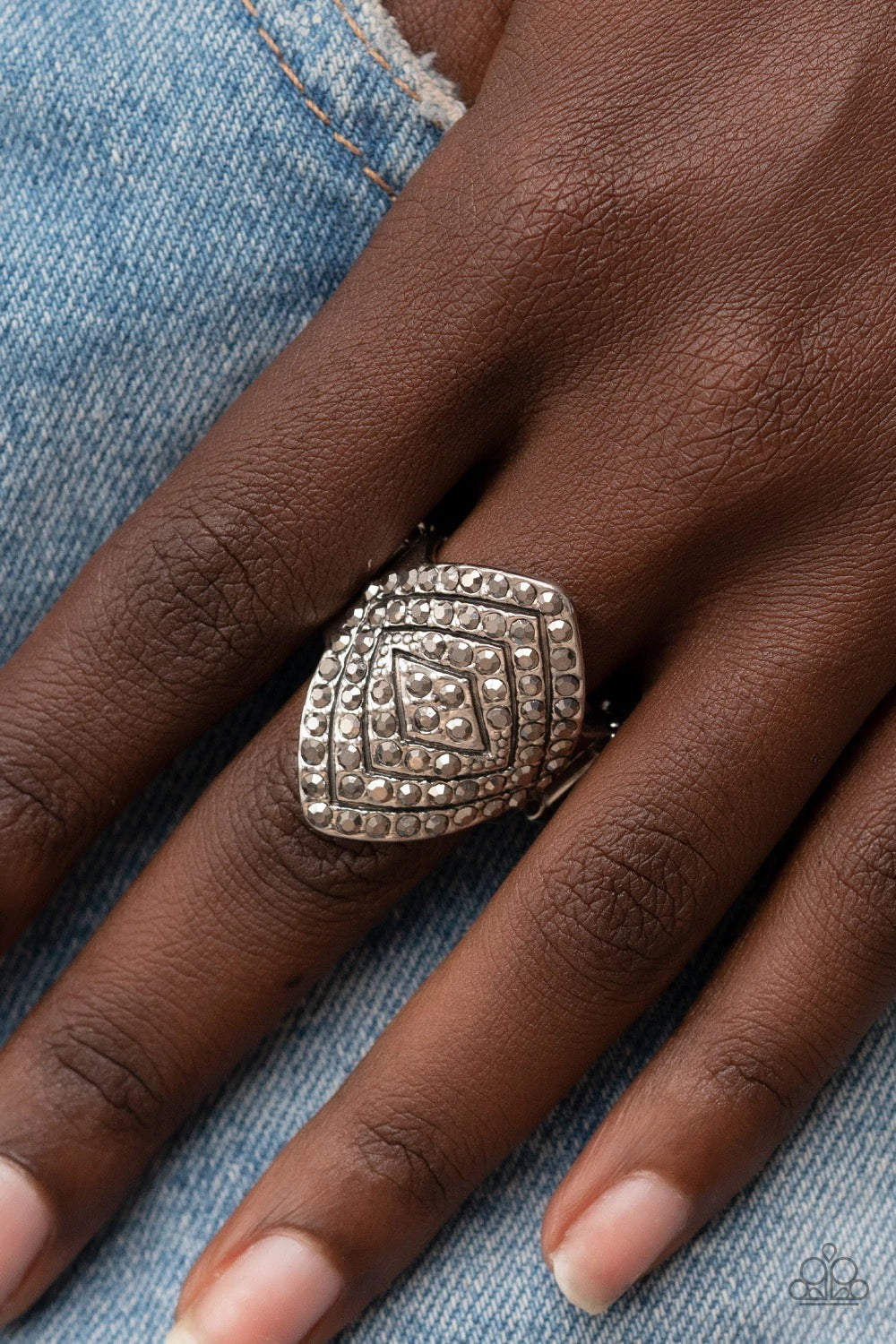 Plead GLITZY Silver Ring - Paparazzi Accessories