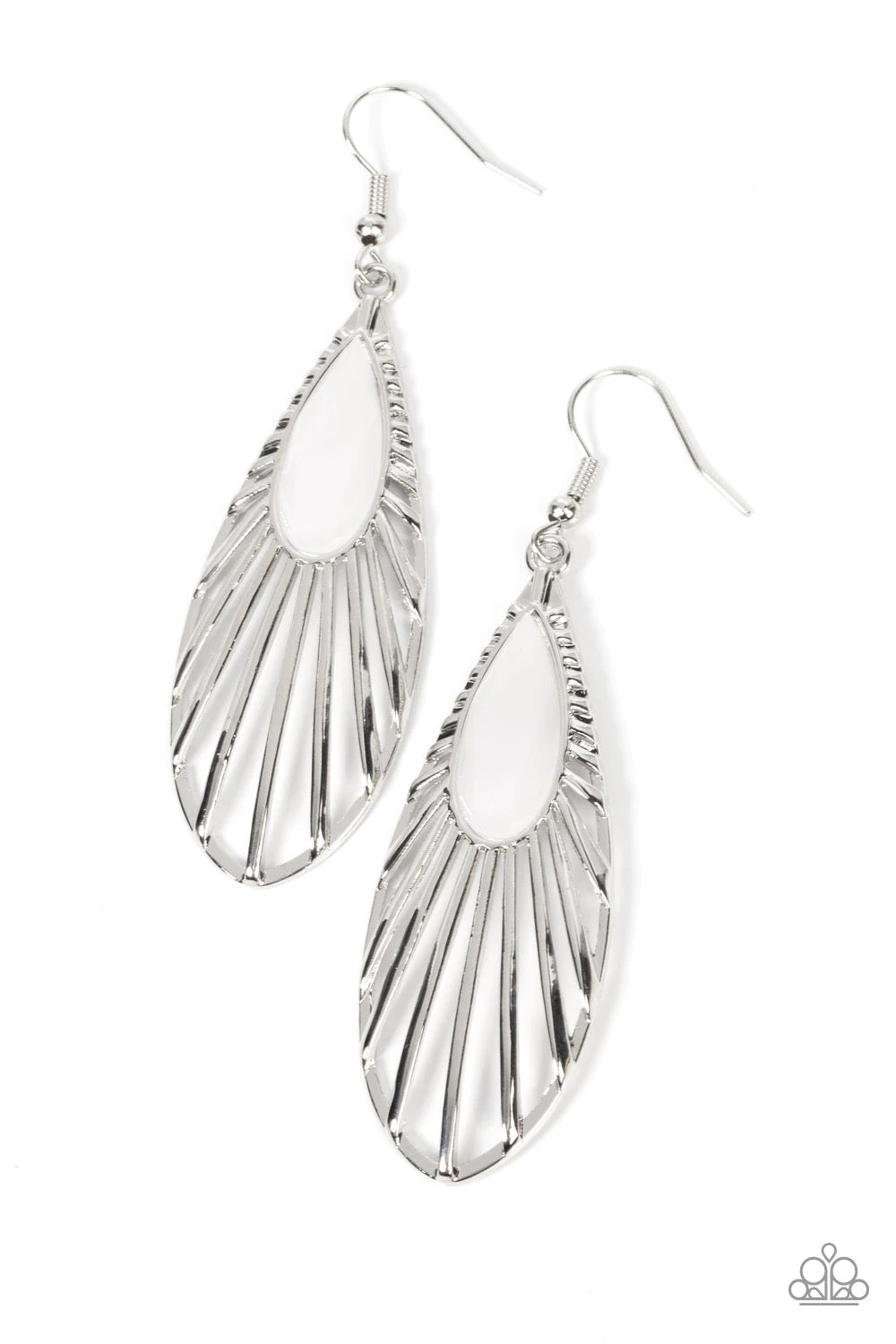 WING-A-Ding-Ding White Earring - Paparazzi Accessories