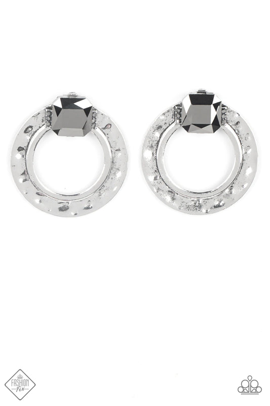 Smoldering Scintillation Silver Post Earring - Paparazzi Accessories