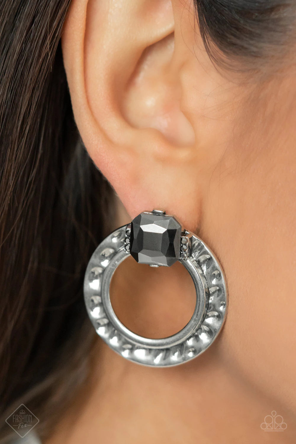 Smoldering Scintillation Silver Post Earring - Paparazzi Accessories