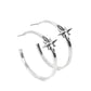 Lone Star Shimmer White Hoop Earring - Paparazzi Accessories