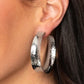 Fearlessly Flared Silver Hoop Earring ~ Paparazzi Accessories