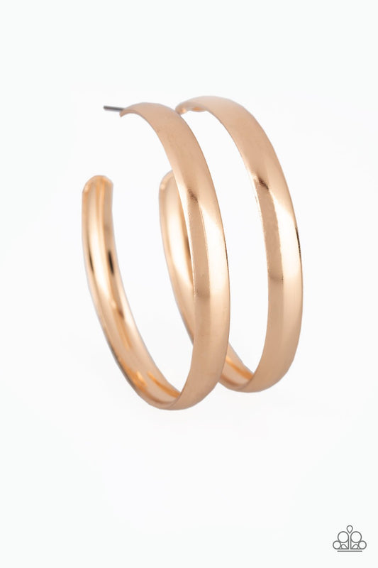 A Double Feature Gold Hoop Earring ~ Paparazzi Accessories