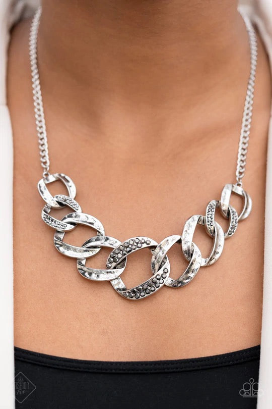 Bombshell Bling Silver Necklace - Paparazzi Accessories