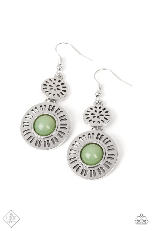 Ocean Orchard Green Earring - Paparazzi Accessories