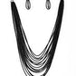 Peacefully Pacific Black Necklace-Paparazzi Accessories