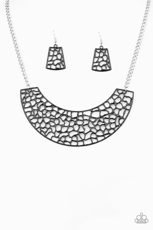 Powerful Prowl Black Necklace ~ Paparazzi Accessories