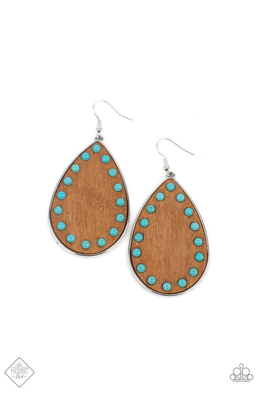 Rustic Refuge Blue Earring - Paparazzi Accessories