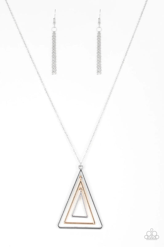TRI Harder Silver Necklace ~ Paparazzi Accessories