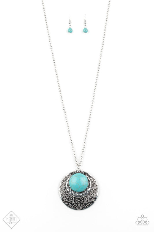 Medallion Meadow Blue Necklace ~ Paparazzi Accessories