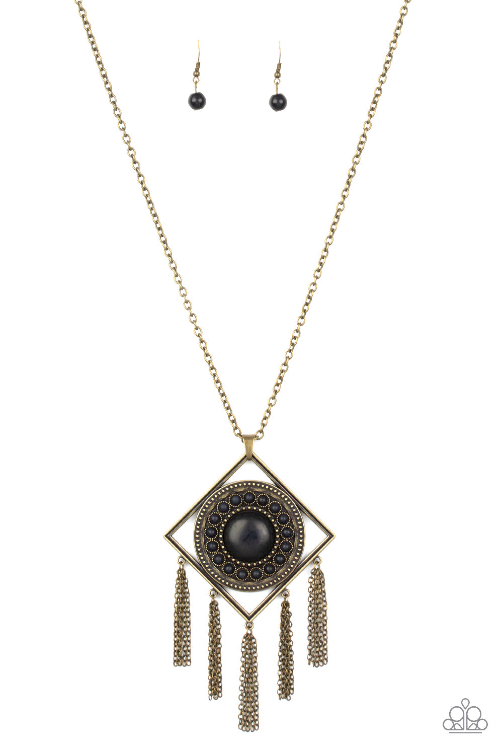 Sandstone Solstice Brass Necklace ~Paparazzi Accessories