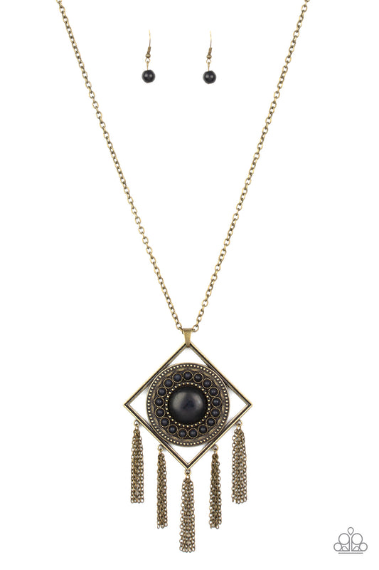 Sandstone Solstice Brass Necklace ~Paparazzi Accessories