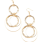 Eclipsed Edge Gold Earring ~ Paparazzi Accessories