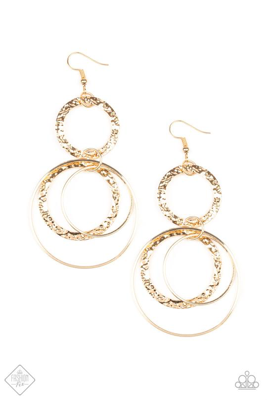 Eclipsed Edge Gold Earring ~ Paparazzi Accessories