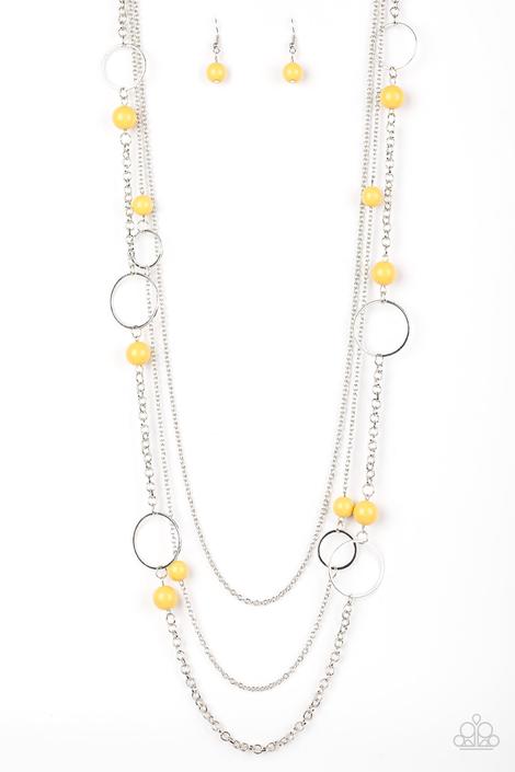 Beachside Babe Yellow Necklace ~ Paparazzi Accessories