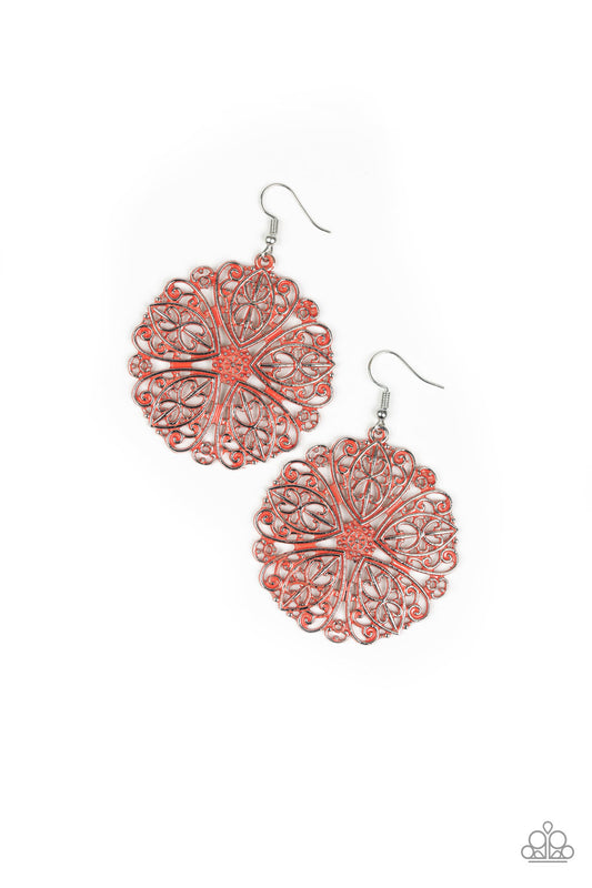 Ocean Paradise Orange Earring ~ Paparazzi Accessories