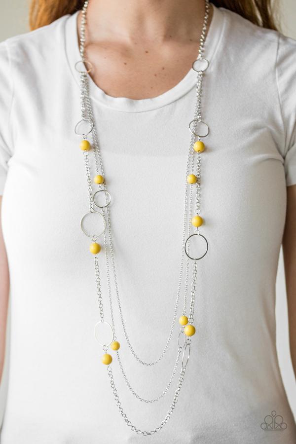 Beachside Babe Yellow Necklace ~ Paparazzi Accessories