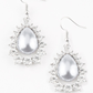 Regal Renewal White Earring ~ Paparazzi Accessories