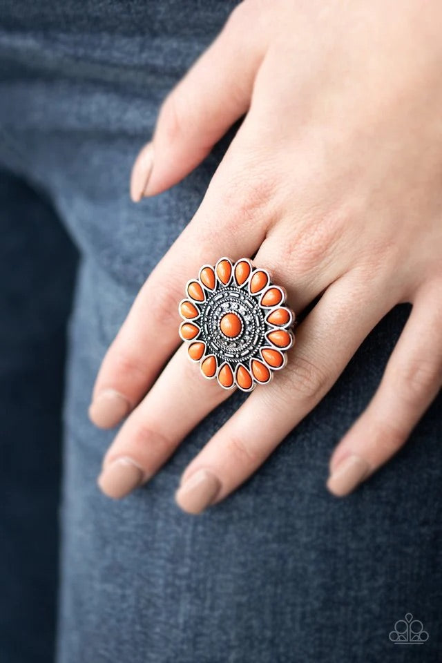 Posy Paradise Orange Ring - Paparazzi Accessories