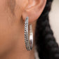Tick, Tick, Boom! Silver Hoop Earring - Paparazzi Accessories