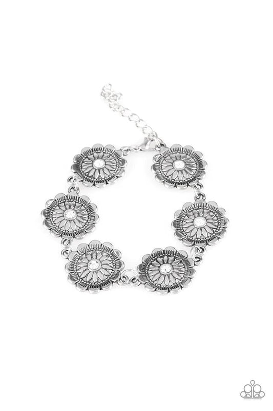 Funky Flower Child White Bracelet - Paparazzi Accessories