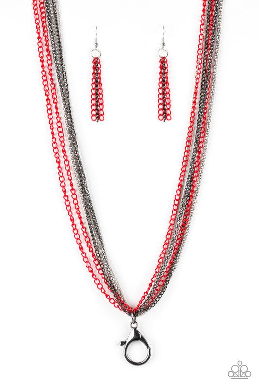 Colorful Calamity Red Lanyard ~ Paparazzi Accessories